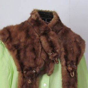 Fur shawl Roaring 20s Fashion 3 Mink Stole Cape
